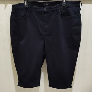 NYDJ Black Jean Shorts Stretchy Knee-Length
